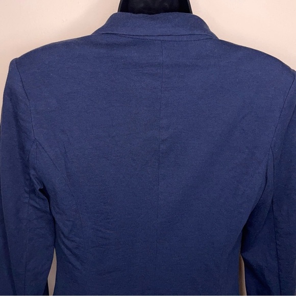 Small Company Ellen Tracy Blue Stretch Lined Blazer Womens Button Closure - Picture 6 of 14